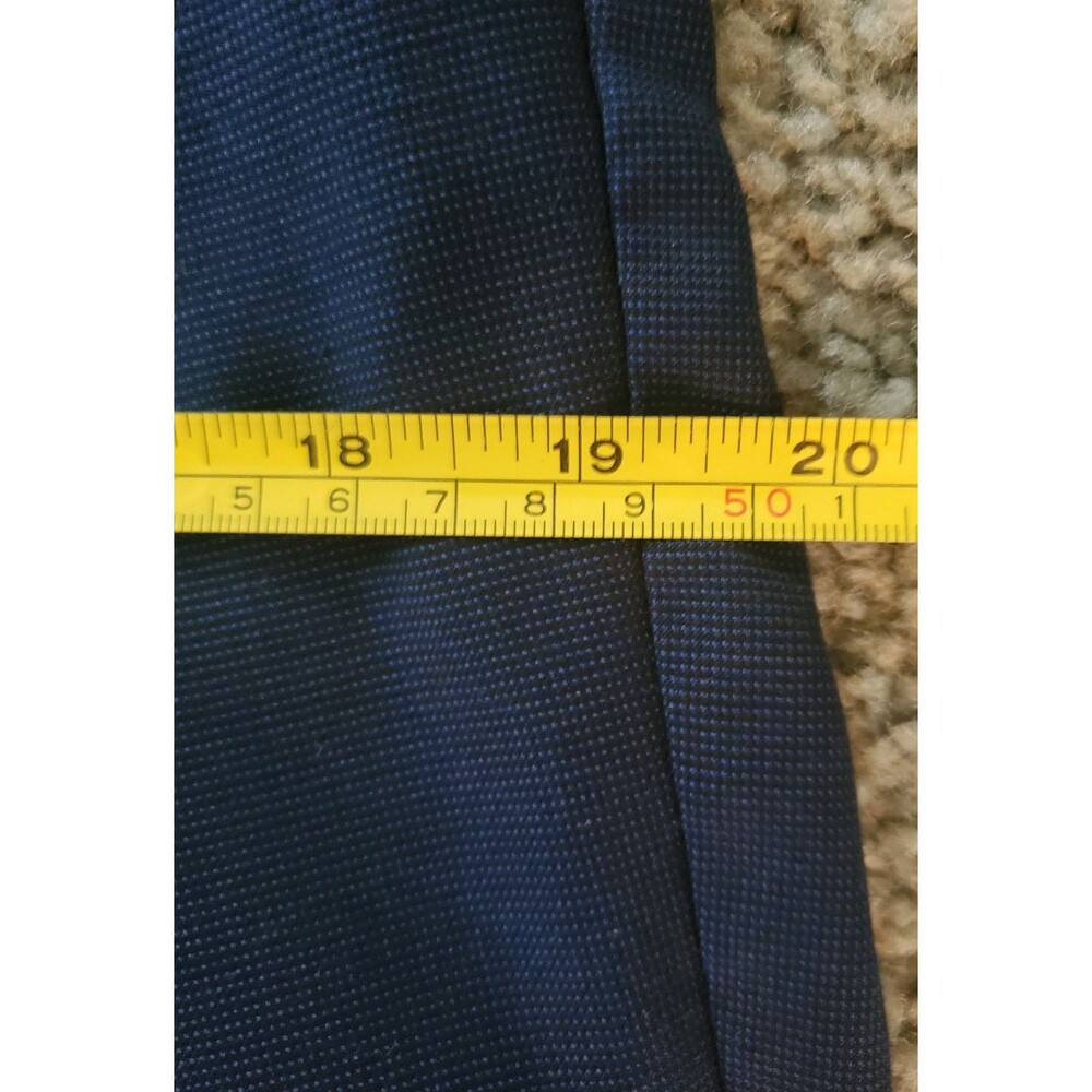 Perry Ellis Mens Dress Pants 32x32 Slim Fit Navy Blue Stretch Flat Front Slacks - Picture 7 of 16